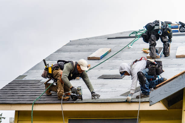 Professional Emergency Roof Repair technician working in Brainard, NY
